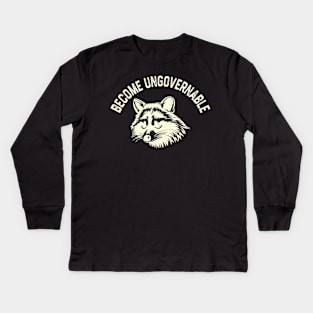 Become Ungovernable Raccoon Kids Long Sleeve T-Shirt